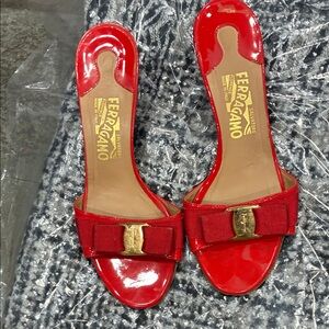 Salvatore Ferragamo Red Patent Leather Heels